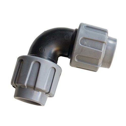 Quarzflex PE Rohr Verschraubung Winkel 90° 20 mm Trinkwasser DVGW Grau