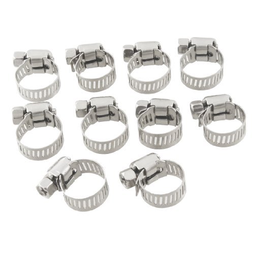 TOOGOO(R) 10 Stueck 9mm-16mm Verstellbare Edelstahl Schneckenantrieb Schlauchschelle