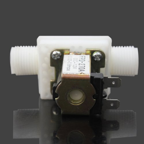 AllLife Elektrisches Magnetventil (14 mm (0,5 Zoll), 12 V) für Wasserzulauf, aus Kunststoff - 2