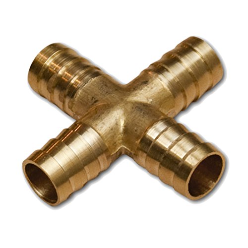 12,5 mm Schlauchverbinder mit Stecknippel Messing Kreuz Druckluftanschluss Schlauchtülle