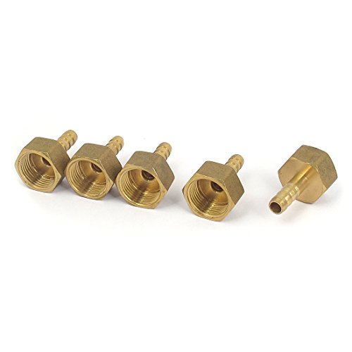 sourcingmap® 5Stk Messing 6mm Schlauchtülle 3/8BSP Innengewinde Schnellkupplung Adapter