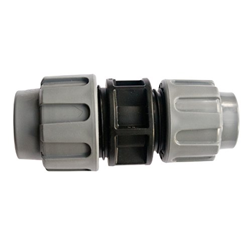 Quarzflex PE Rohr Verschraubung Kupplung reduziert 25 x 20 mm Trinkwasser DVGW Grau