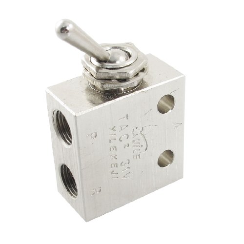 sourcingmap® 1/8"PT Gewinde 2 Position 3 Weg rechteckig Mechanisch Luft Pneumatik Ventil de