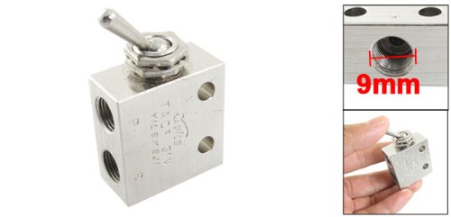 sourcingmap® 1/8″PT Gewinde 2 Position 3 Weg rechteckig Mechanisch Luft Pneumatik Ventil de - 2