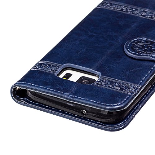 PU für Samsung Galaxy S6 Hülle Lederhülle Flip Wallet Cover PU + TPU Tasche PU Schutz Etui Schale Schutzhülle Für Samsung Galaxy S6 mit Magnetverschluss Magnetic Flip Bookstyle Multi-Function Protektiv Kunstleder (+Staubstecker) - 4