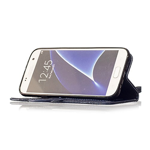 PU für Samsung Galaxy S6 Hülle Lederhülle Flip Wallet Cover PU + TPU Tasche PU Schutz Etui Schale Schutzhülle Für Samsung Galaxy S6 mit Magnetverschluss Magnetic Flip Bookstyle Multi-Function Protektiv Kunstleder (+Staubstecker) - 5