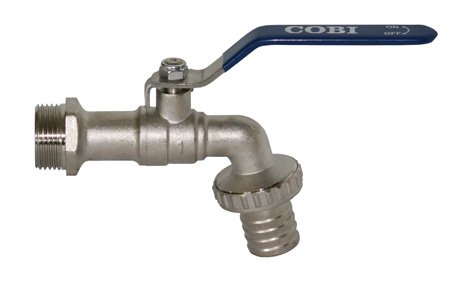 COBI Messing-Auslaufkugelhahn PN 15 1/2" / Griff Edelstahl