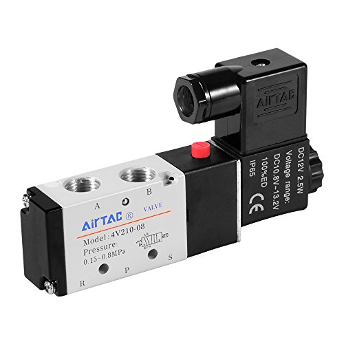 XCSOURCE® DC12V 5-wege 2 Position 1/4" 1/8" Magnetventil elektropneumatische Luft Control elektromagnetisches Ventil BI496