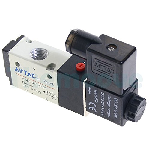 goldentrading BSP 1/10,2 cm DC 12 V 3 Way 2 Position pneumatische Elektrisches Magnetventil Air Aluminium