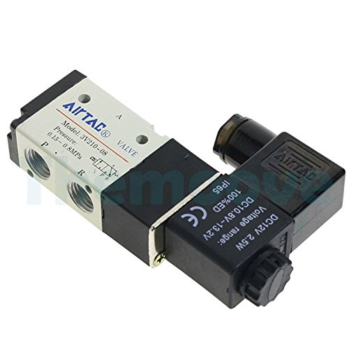 goldentrading BSP 1/10,2 cm DC 12 V 3 Way 2 Position pneumatische Elektrisches Magnetventil Air Aluminium - 4
