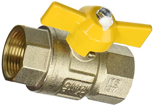 Kugelhahn für Gas Griff 'T' Übergang insgesamt. A Normen DVGW Gas Iso 7/1. Weiblich/weiblich.