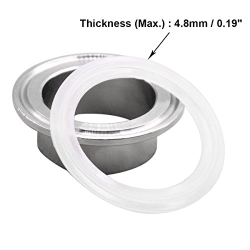 aiicioo Silikon Dichtung tri-clover (-Clamp-Klammer) O-Ring – 3,8 cm (5 Stück) - 3