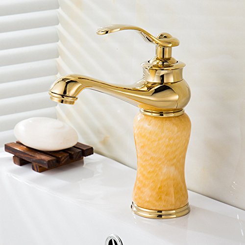 HJHET Warme und kalte Messing Jade unter Basin Bank Becken der Mixer zu drehen.