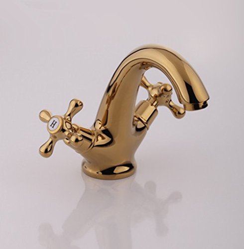 HJHET Reines Kupfer Waschbecken mit warmen und kaltem Wasser