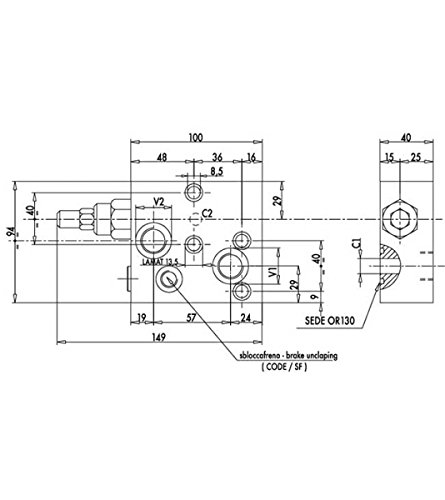 Hydraulikventil, Senkbremsventil mit Bremsenlüftanschluss für CPM und CPRM Hydraulikmotor - 5