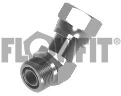 Hydraulische Adapter, Orfs Stecker X Orfs Swivel Buchse 45 ° geschmiedet Compact Ellenbogen
