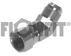 Hydraulische Adapter, JIC Stecker X JIC drehbar, 45 ° Bogen in geschmiedet Compact, weiblich, 1–7/20,3 cm X 1–7/20,3 cm