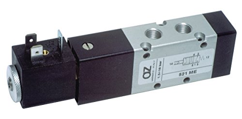 AZ Pneumatica 521 ME Kolbenschieber-Wegeventil, 5/2 elektrisch betätigt, Federrückstellung mit Spule 24 VDC, G1/8 Zoll