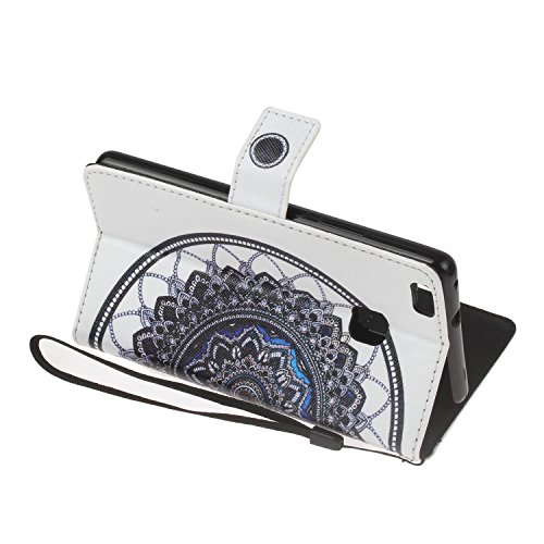 für Huawei P9 Lite Hülle Brieftasche Schutzhülle, Malerei PU Lederhülle Flip Hülle im Bookstyle Cover Schale Stand Ständer Etui Karten Slot Schutzhülle Tasche Wallet Case für Huawei P9 Lite +Schlüsselanhänger (W) - 4