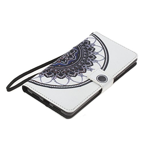 für Huawei P9 Lite Hülle Brieftasche Schutzhülle, Malerei PU Lederhülle Flip Hülle im Bookstyle Cover Schale Stand Ständer Etui Karten Slot Schutzhülle Tasche Wallet Case für Huawei P9 Lite +Schlüsselanhänger (W) - 5
