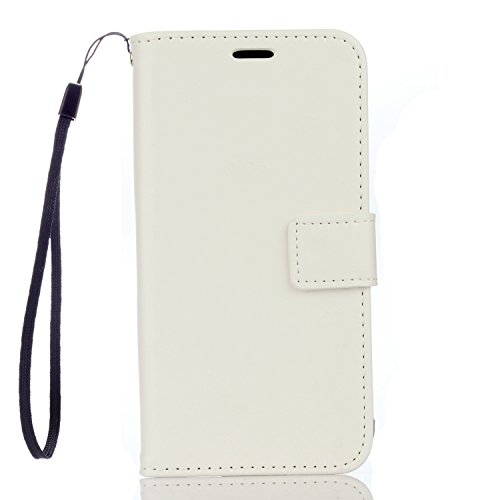 Cozy hut LG G3 Hülle weiß,Reine Farbe Premium PU Leder Wallet Case Schutzhülle Hülle Handytasche Skin Schale Soft Backcover Handy Tasche Flip Cover Buchstil Klapptasche in Lederoptik mit Standfunktion Karteneinschub und Magnetverschluß Etui Flip Case für LG G3 5,5 Zoll - Reines weiß