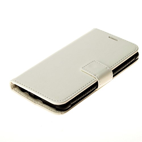 Cozy hut LG G3 Hülle weiß,Reine Farbe Premium PU Leder Wallet Case Schutzhülle Hülle Handytasche Skin Schale Soft Backcover Handy Tasche Flip Cover Buchstil Klapptasche in Lederoptik mit Standfunktion Karteneinschub und Magnetverschluß Etui Flip Case für LG G3 5,5 Zoll – Reines weiß - 3