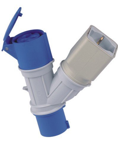 Maurer 2-Adapter 230V 16A gibt Ip 44 Blue Electric Industrielle Stoff