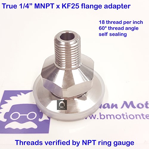 True & präzise 1/10,2 cm NPT-x KF25 Flansch Edelstahl Vakuum Adapter MNPT hergestellt von CNC