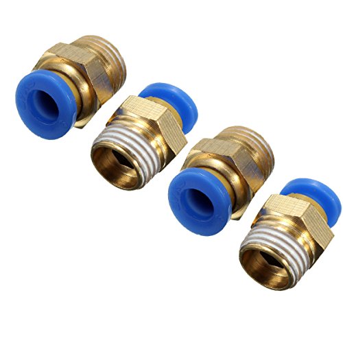Generic NV _ 1001004019 _ yc-uk2 ectorale gerade Push In 20,3 4 1/10,2 cm BSP Push Pneumatische Fitting eumat Stecker auf 6 mm tting Ohrstecker Stecker 4 1/ - 7