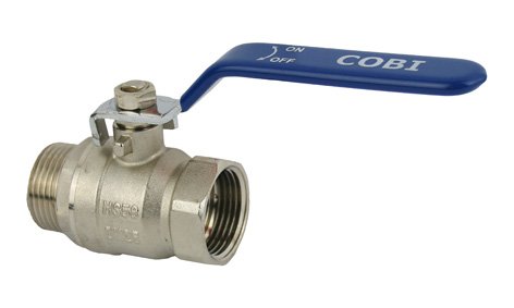 COBI Messing-Muffenkugelhahn PN 25 IG/AG / Griff Edelstahl