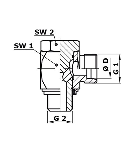 Hydraulik Verschraubung Winkel-Schwenkverschraubung metrisch 22L-M26x1,5 - 2