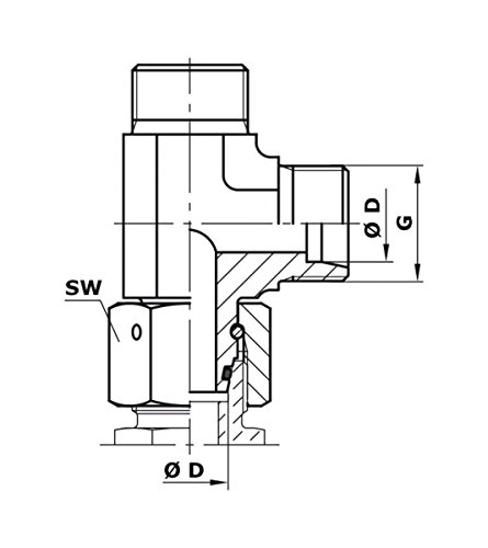 Hydraulik Verschraubung Einstellbare L-Verschraubung 28L - 2