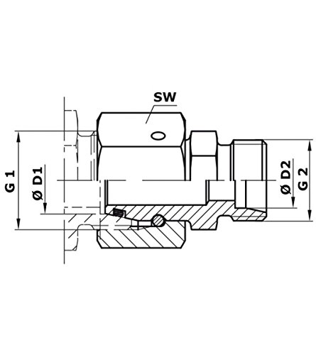 Hydraulik Verschraubung Gerade Reduzierverschraubung mit Dichtkegel 18L/15L - 2