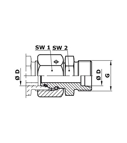 Hydraulik Verschraubung Distanzadapter mit Dichtkegel 12S - 2