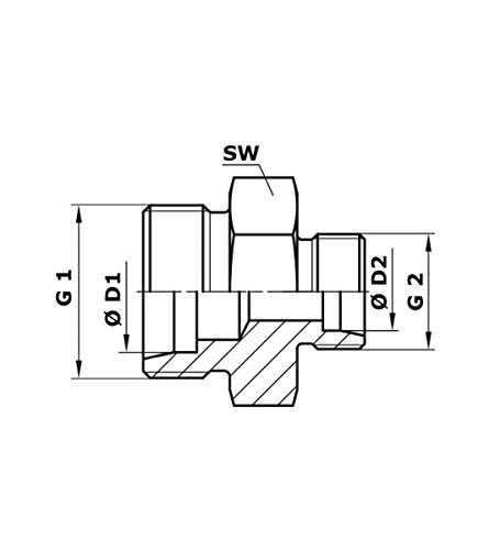 Hydraulik Verschraubung Gerade Reduzierung 25S/16S - 2